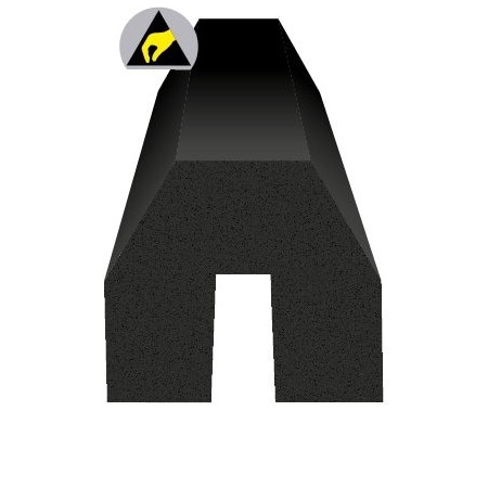 Ergomat Conic I-Beam Protector ESD Black CIBP120-ESD-BK